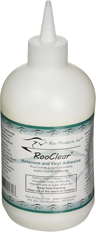 Roo Products RooClear Melamine Glue, Strong Bond for Laminate & Wood, 