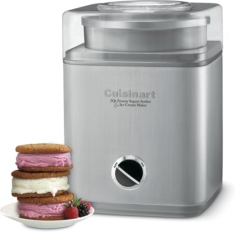 Cuisinart ICE30BCP1 2-Quart Automatic Ice Cream Maker, Silver, for Sor