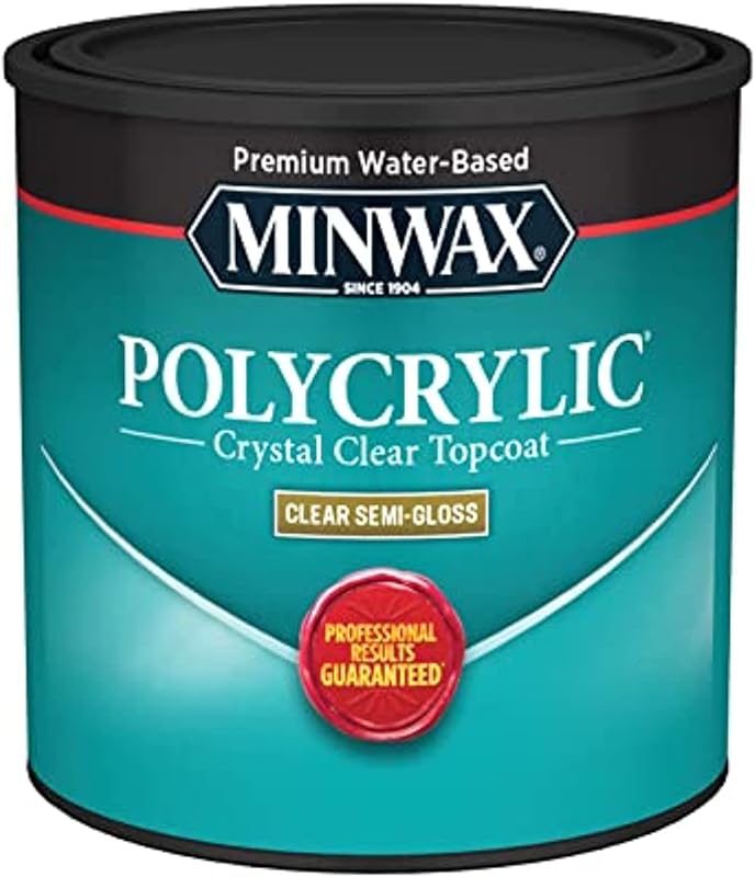 Minwax 24444 Clear Polycrylic Water-Based Protective Finish, Semi-Glos