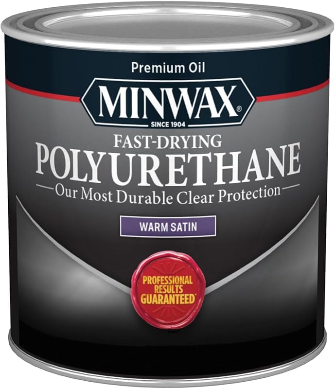 Minwax Clear Fast-Drying Oil-Based Polyurethane, Warm Satin Finish for