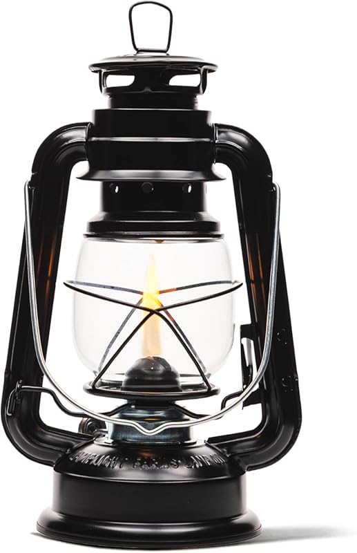 Lamplight 52664 Farmer's Lantern - Large Black Indoor Oil Lamp for Hur