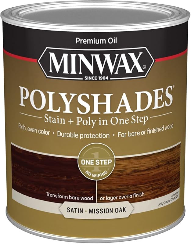 Minwax PolyShades Wood Stain & Polyurethane Finish, Mission Oak, Quart