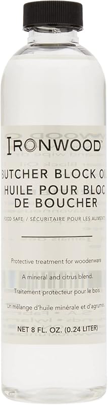 Ironwood Gourmet 8oz Food Safe Mineral Oil for Butcher Blocks and Cutt