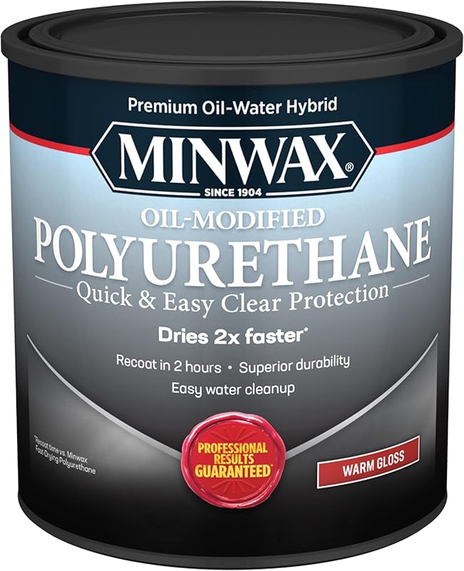 Minwax Water Based Oil-Modified Polyurethane, Warm Gloss Clear Finish 