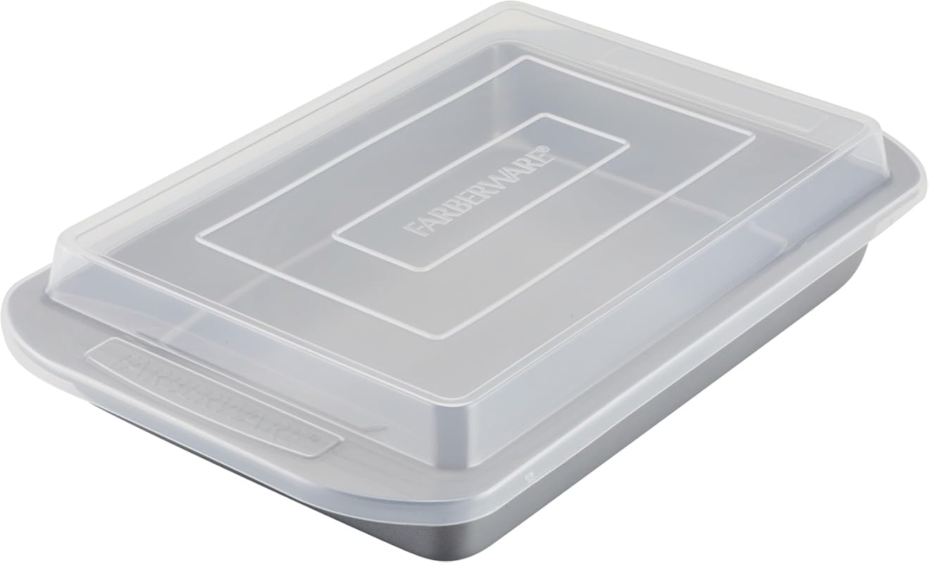 Farberware 52181 Nonstick 9x13 Inch Rectangular Baking Pan with Lid, D