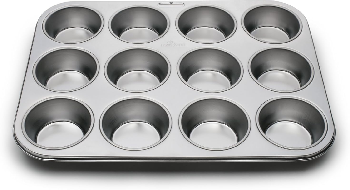 Fox Run Stainless Steel 12-Cup Muffin and Cupcake Pan, Standard Size B