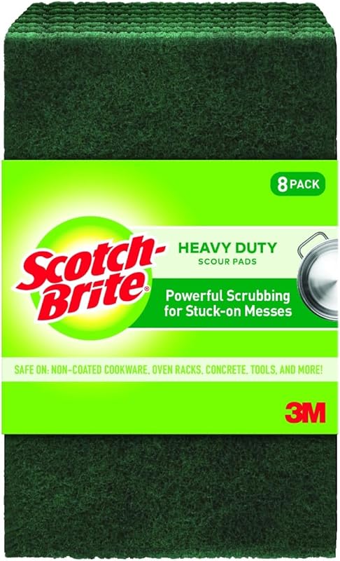 Scotch-Brite Heavy Duty Scouring Pads, 8-Pack for Kitchen, Outdoor, Po