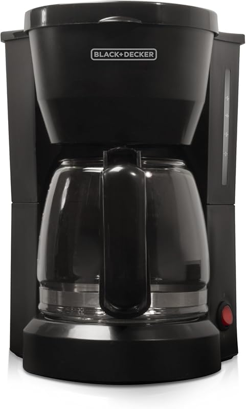 BLACK+DECKER DCM600B 5-Cup Coffeemaker, Compact Design with Drip Stop 