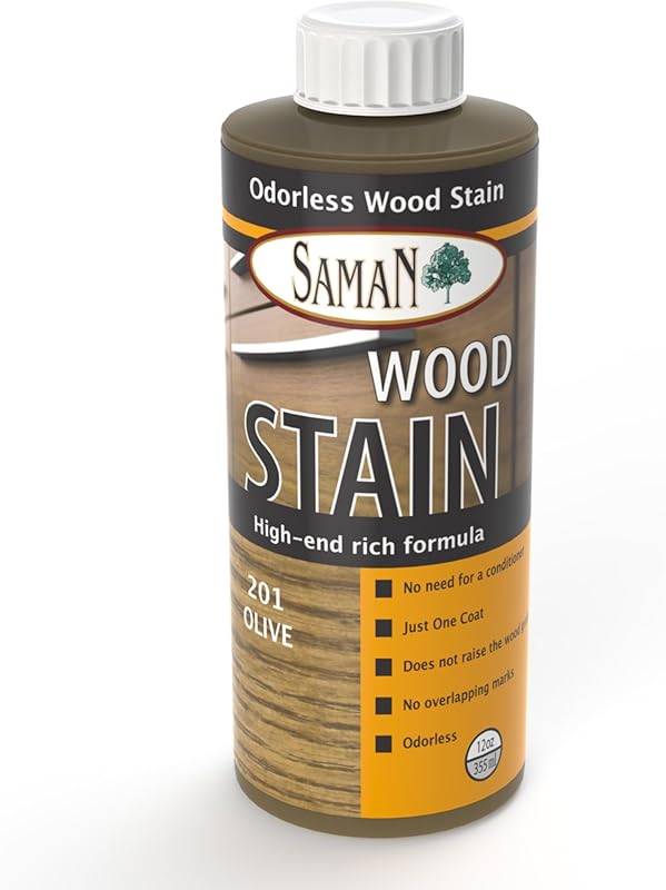 SamaN TEW-201 Water Based Wood Stain, Olive, 12 oz – Natural Interior 