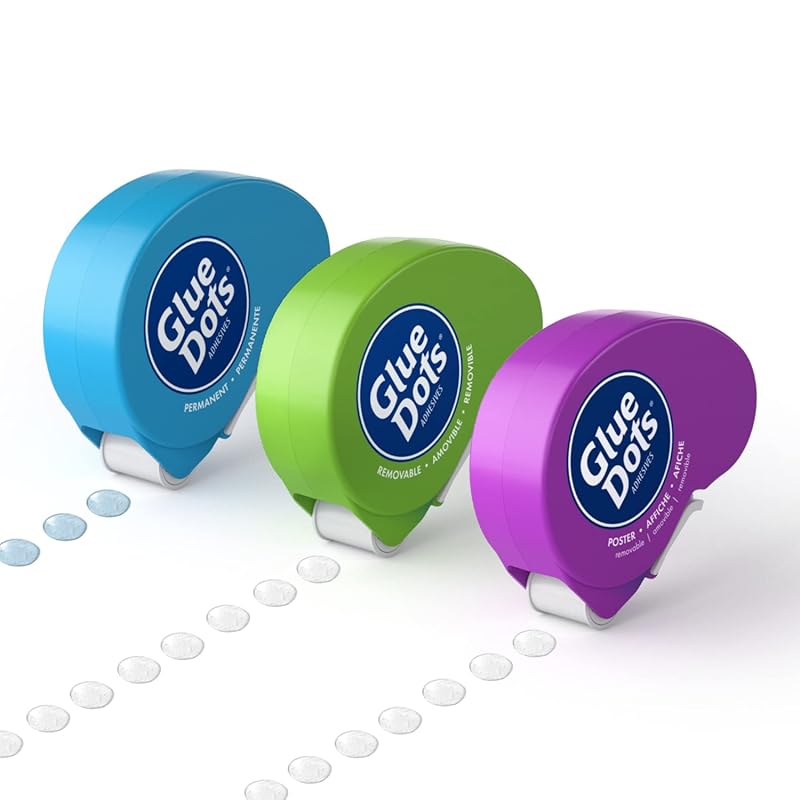 Glue Dots Dot N' Go Dispenser Project Pack with 200 Permanent & Remova