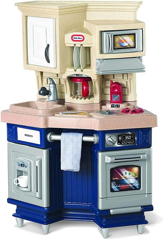 Little Tikes Super Chef Kids Kitchen Playset, Blue & Cream, for Imagin