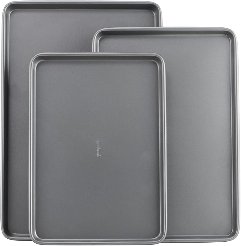GoodCook Everyday Nonstick Baking Sheet Set, 3-Pack Carbon Steel Cooki