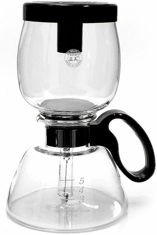 Yama Glass 5-Cup Stovetop Siphon Coffee Maker, 15oz Vacuum Brew, Heat-