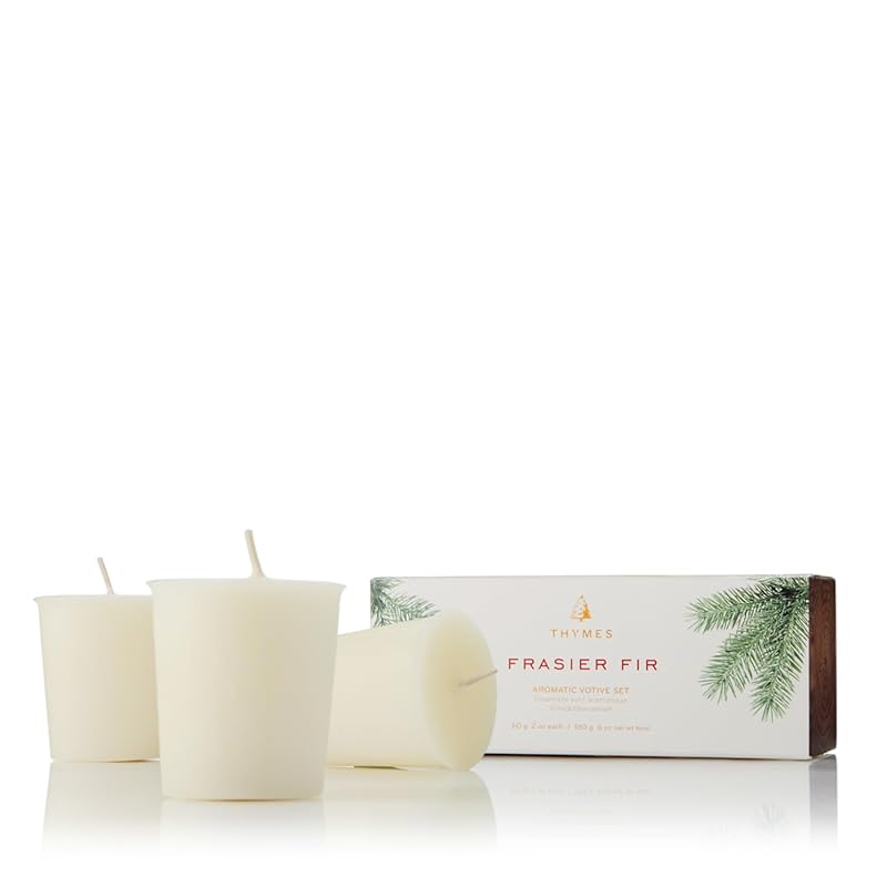 Thymes Frasier Fir Votive Scented Candle Set (3 x 2 oz)