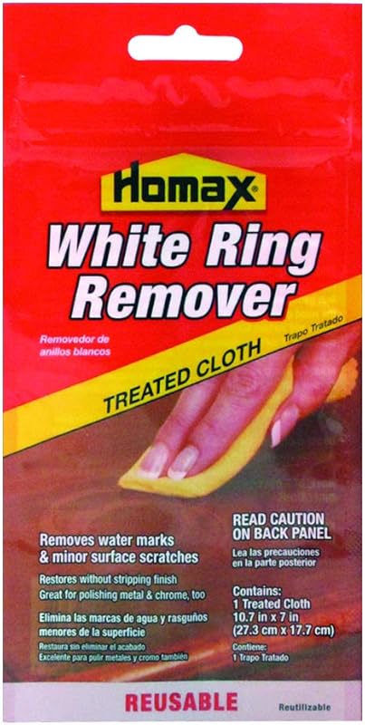 Homax Furniture White Ring Remover Cloth, 7in x 11in, for Water Stains