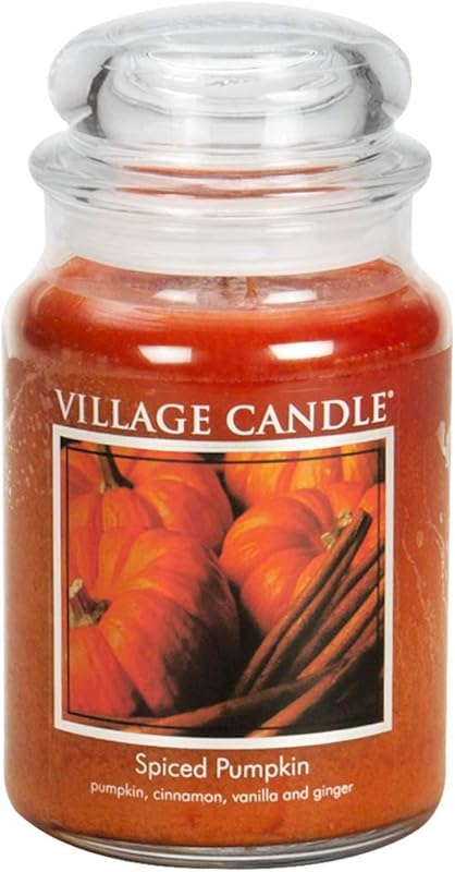 Village Candle Spiced Pumpkin Scented Candle, Large 21.25 oz Apothecar