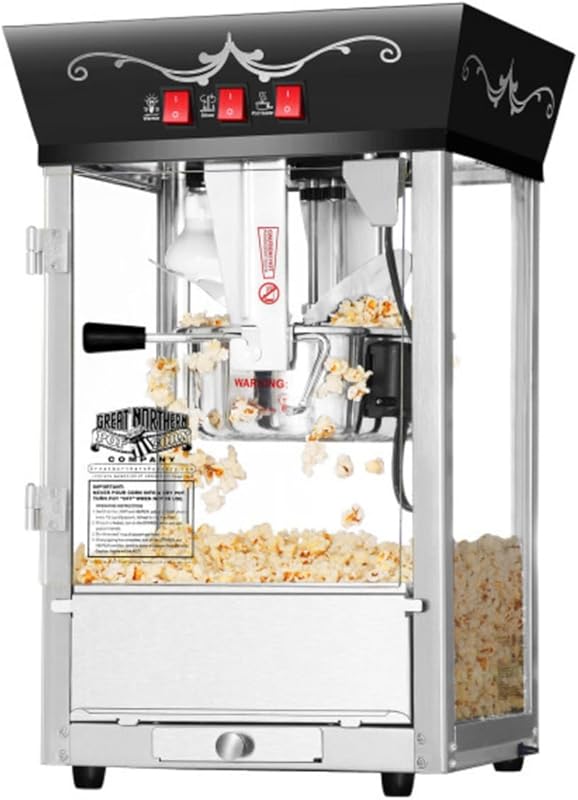 Great Northern Popcorn Matinee 8 Oz. Popcorn Machine, Stainless Steel 