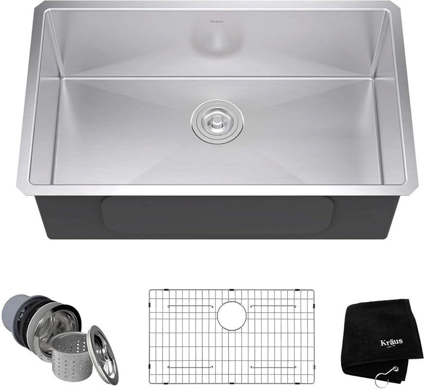 KRAUS Standart Pro 30-inch Undermount Kitchen Sink, 16 Gauge Stainless