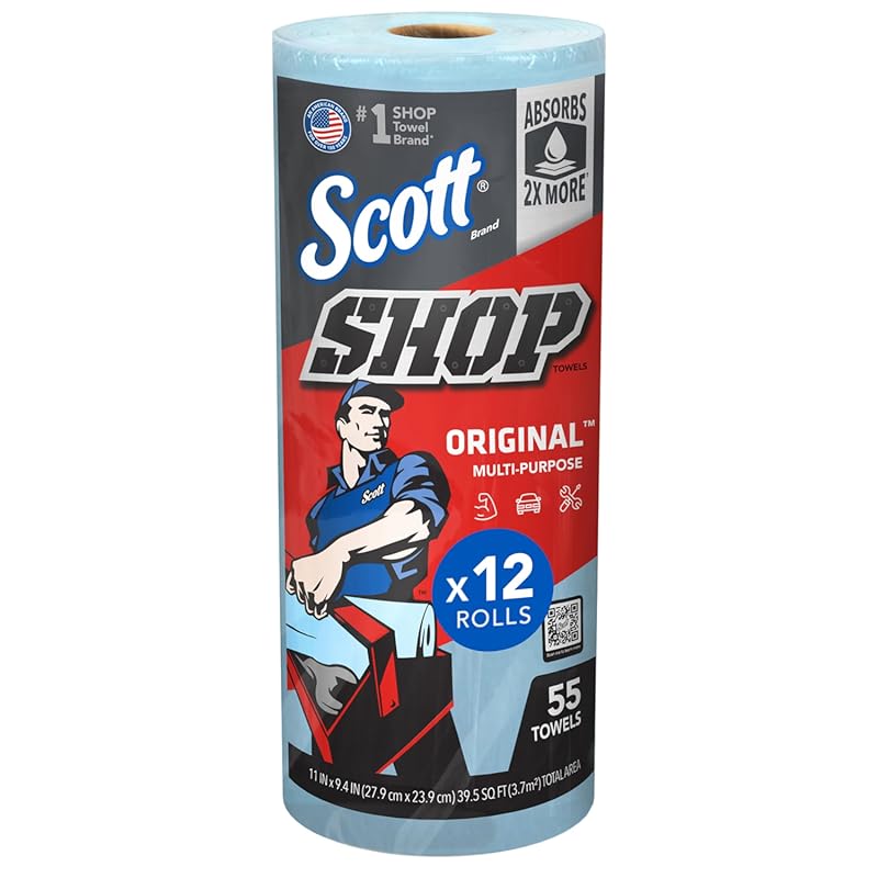 Scott Shop Original Blue Cloth-Like Towels, 75147, Durable for Worksho