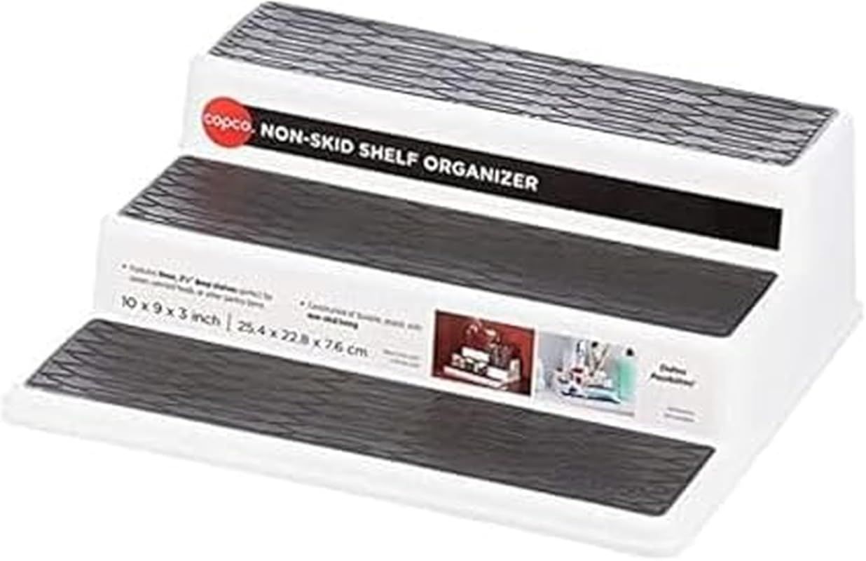 Copco 3-Tier 10-Inch Non-Skid Spice Rack Organizer for Cabinet and Pan