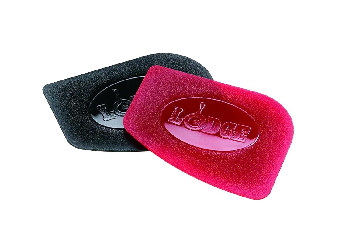 Lodge Cast Iron Pan Scrapers 2-Pack – Handheld Polycarbonate Cleaners 