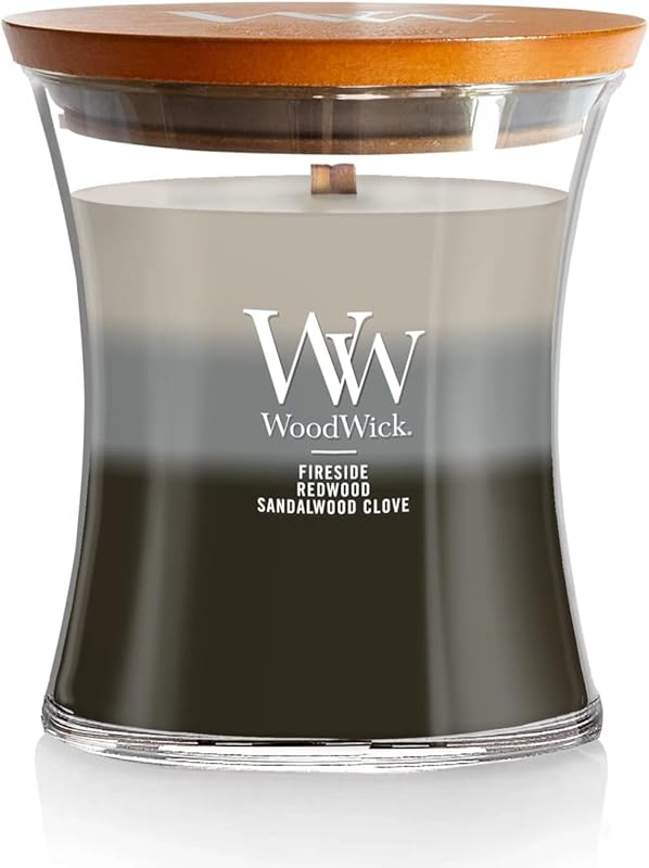 WoodWick Warm Woods Trilogy Medium Hourglass Candle