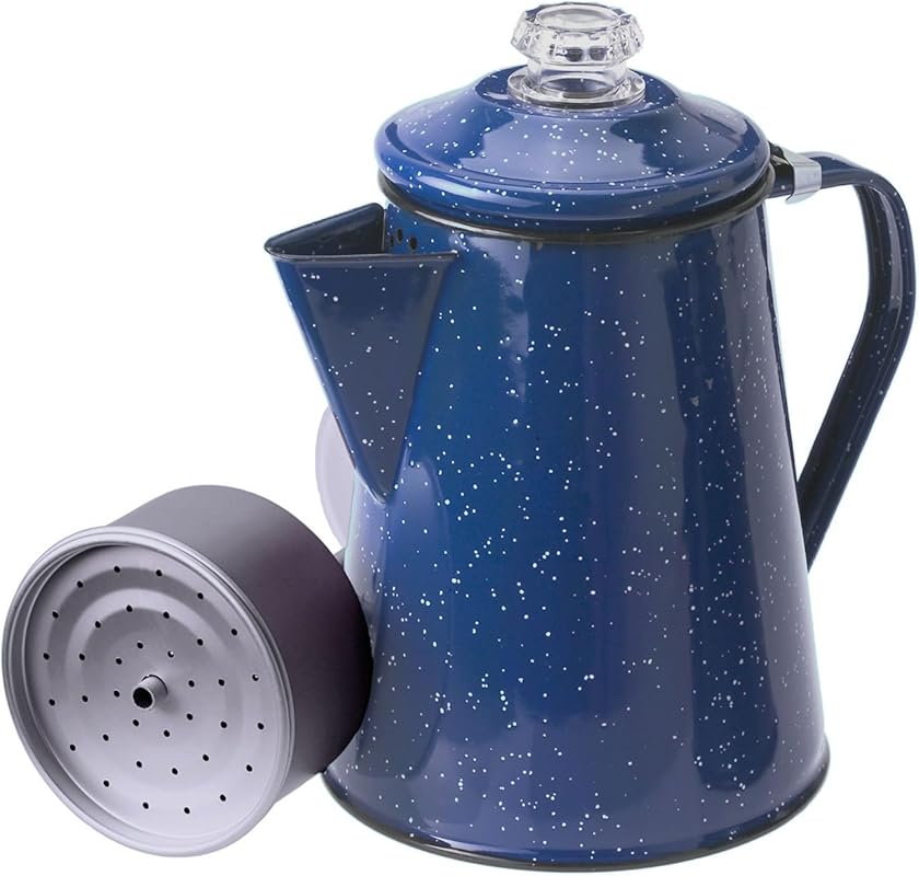 GSI Outdoors Enamelware Percolator Coffee Pot – Perfect Campfire Kettl