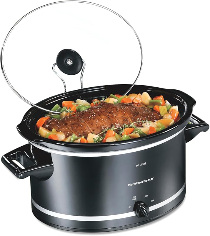Hamilton Beach 8-Quart Slow Cooker with 3 Cooking Settings, Dishwasher