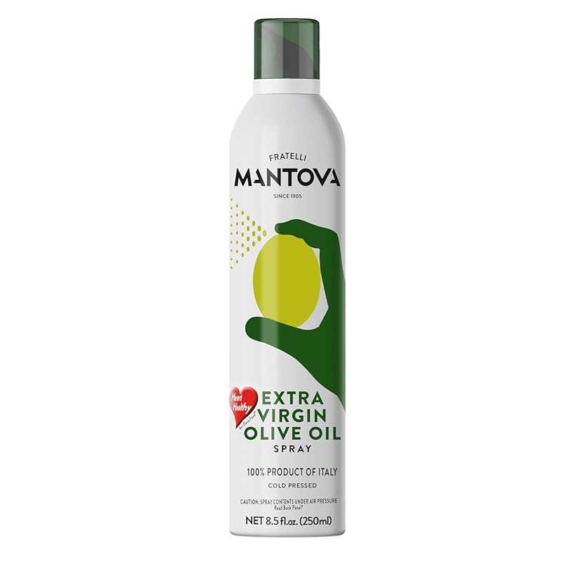 Mantova Extra Virgin Olive Oil Spray 8.5 oz. Bottle for Salads & Cooki