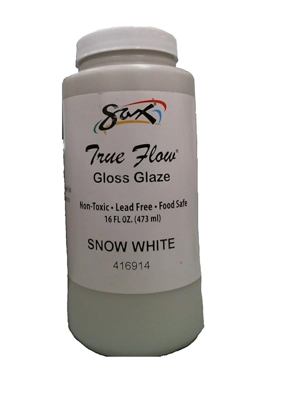 Sax 416914 True Flow Gloss Glaze, Snow White Color, 1 Pint for Ceramic