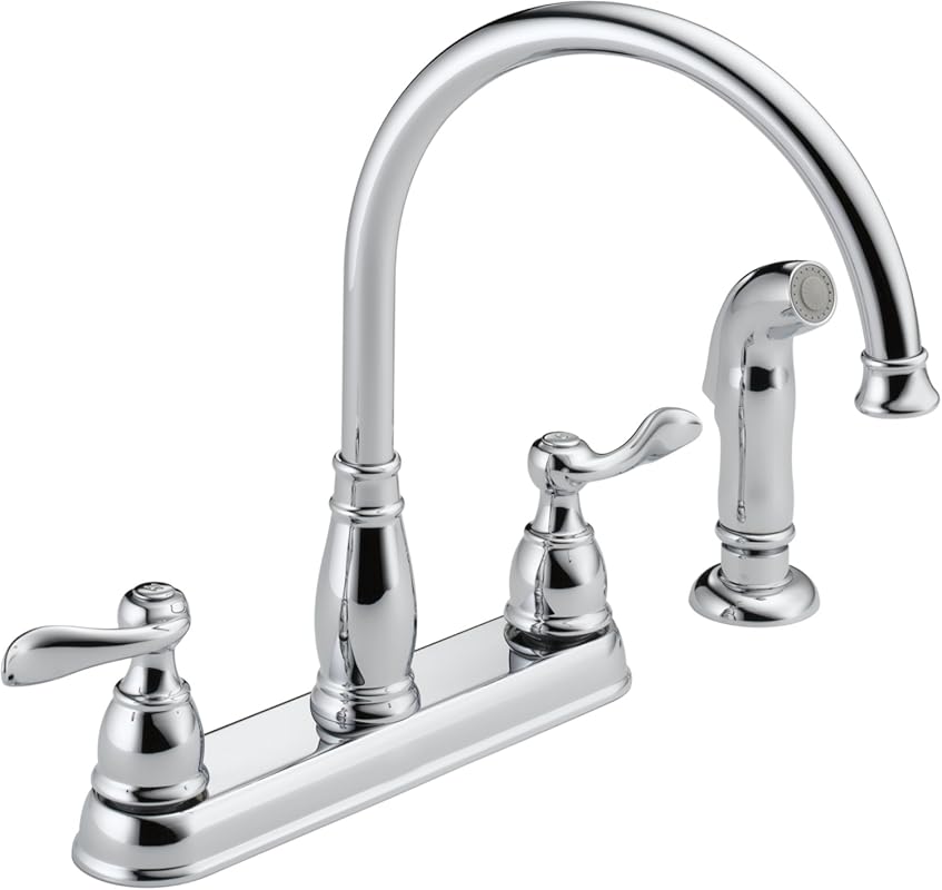 Delta Windemere Traditional 2-Handle 4-Hole Kitchen Faucet with Side S