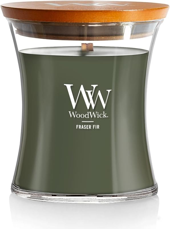 WoodWick Fraser Fir Medium Hourglass Scented Candle 10 oz
