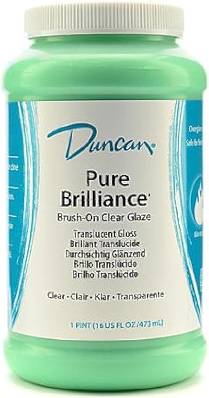 Duncan Pure Brilliance Clear Glaze, 16 oz. Brush-On Jar for Ceramic & 