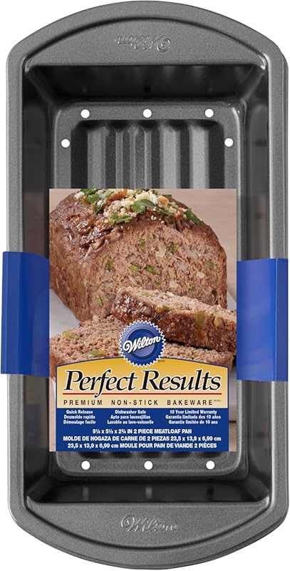 Wilton Perfect Results Premium 2-Piece Non-Stick Meatloaf Pan Set with
