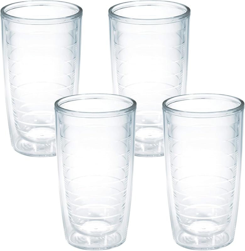 Tervis 16oz Clear Double Walled Insulated Tumblers (4pk) - Keeps Cold 