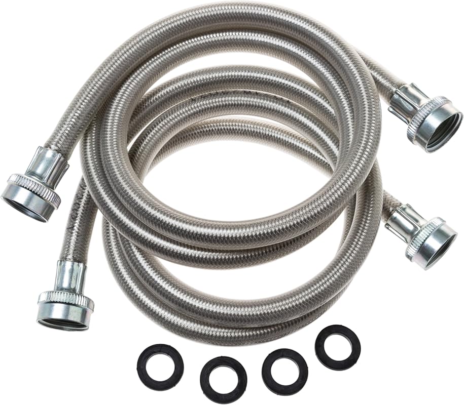 General Electric PM14X10005 Stainless Steel Washing Machine Hoses, 4-F