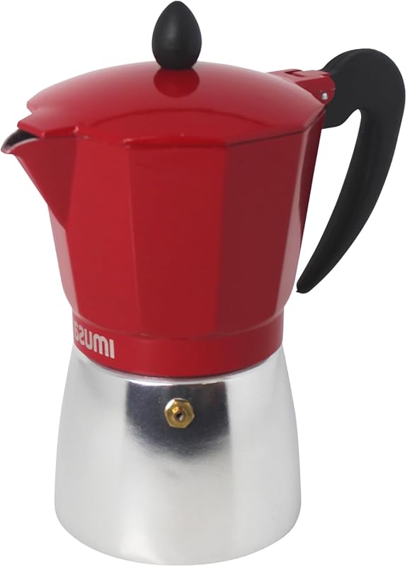 Imusa USA Red Aluminum Stovetop 6-Cup Classic Italian & Cuban Espresso
