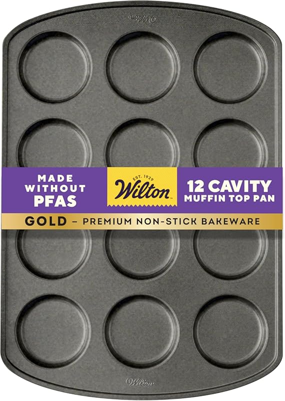 Wilton Gold Non-Stick Muffin Top Pan, Stainless Steel Bakeware Made Wi