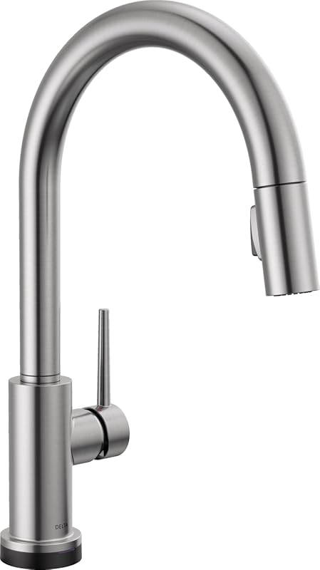 Delta Trinsic Modern Touch Kitchen Faucet with Pull Down Sprayer, Sing