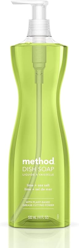 Method Lime + Sea Salt Dish Soap, Tough on Grease, Plant-Based Dishwas