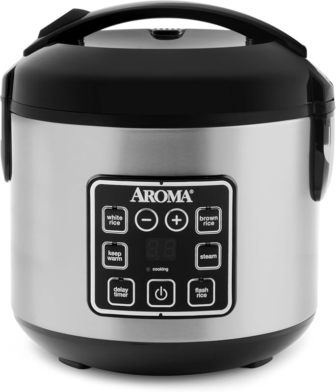 AROMA ARC-914SBD Digital Multi-Cooker: 8-Cup Rice Cooker, Steamer, Gra