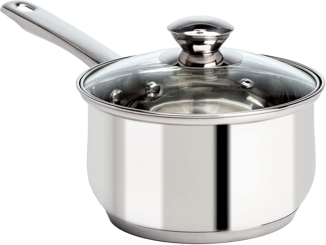 Ecolution 2-Quart Stainless Steel Sauce Pan with Glass Lid, Induction,