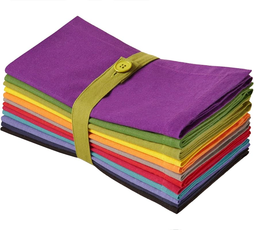 COTTON CRAFT Multicolor 17x17 Inch Pure Cotton Napkins (Set of 12) - S