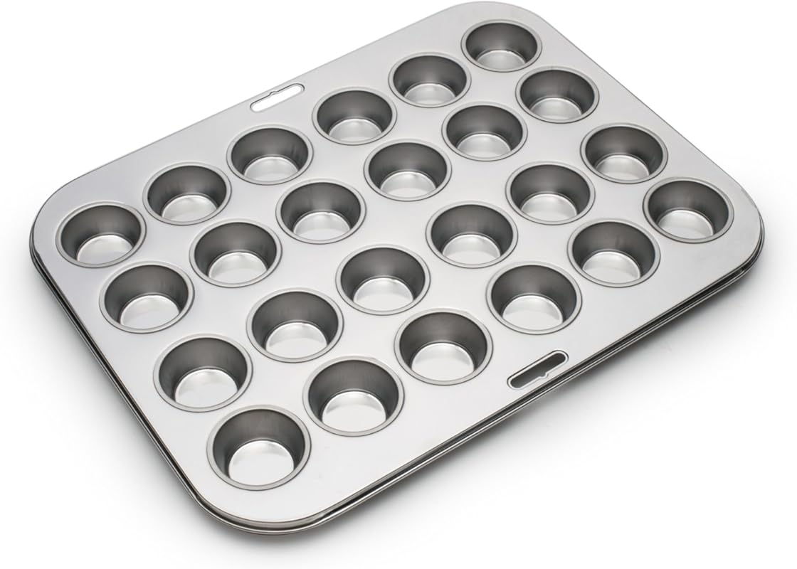 Fox Run Stainless Steel Mini Muffin and Cupcake Pan with 24 Mini Cups