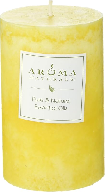 Aroma Naturals Ambiance Orange Lemongrass Essential Oil Scented Pillar