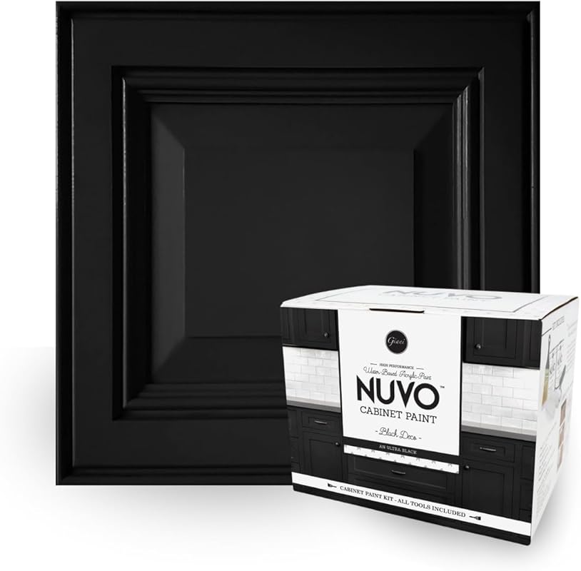 Nuvo Black Deco DIY Cabinet Makeover Kit, Easy 7-Piece Set, Bold Ultra