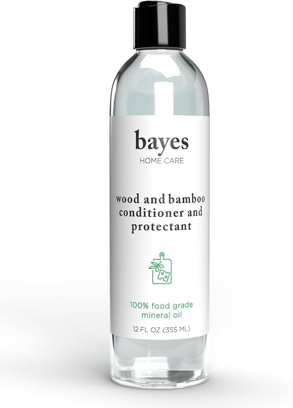 Bayes 12 oz Food Grade Mineral Oil for Cutting Boards, Bamboo & Teak. 