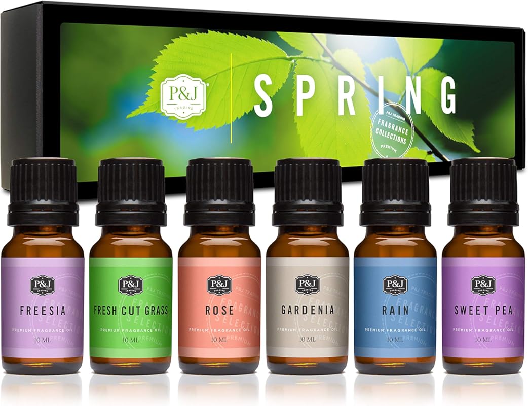 P&J Trading Spring Fragrance Oil Set (6 Scents) for Candle Making, Soa