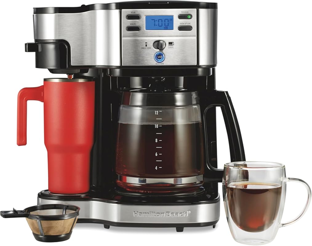 Hamilton Beach 49980RG 2-Way Programmable Coffee Maker: 12-Cup Glass C