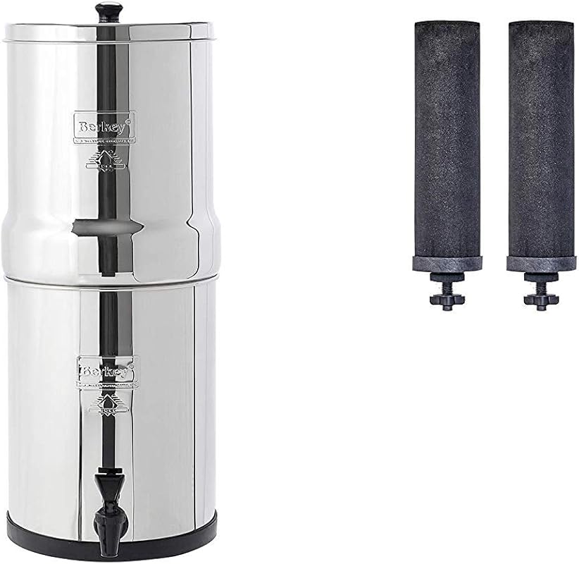 Travel Berkey Gravity Water Filter, 2 Black Berkey Elements, for Campi